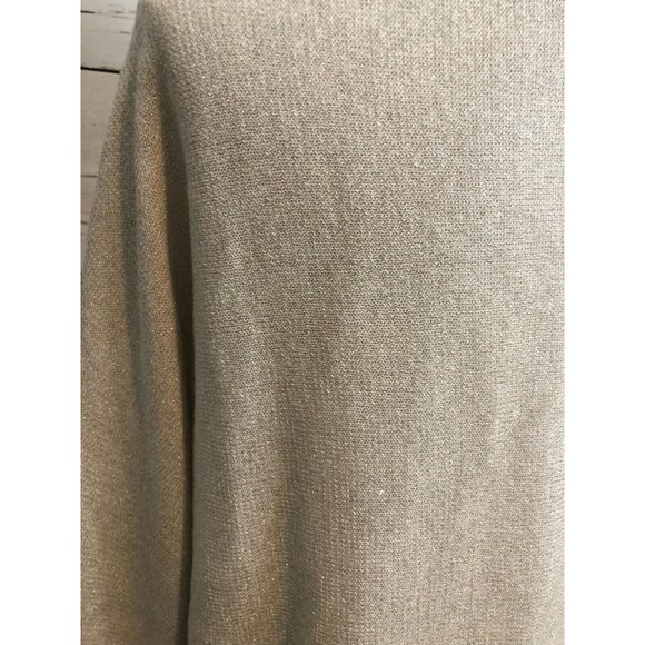 Chicos size 2 Large short sleeve sweater Beige Stripe Womans Metallic Womens‎ - Picture 8 of 11
